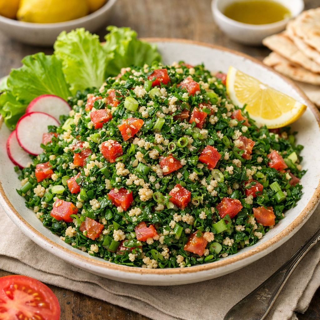 طريقة تحضير التبولة اللبنانية الأصلية