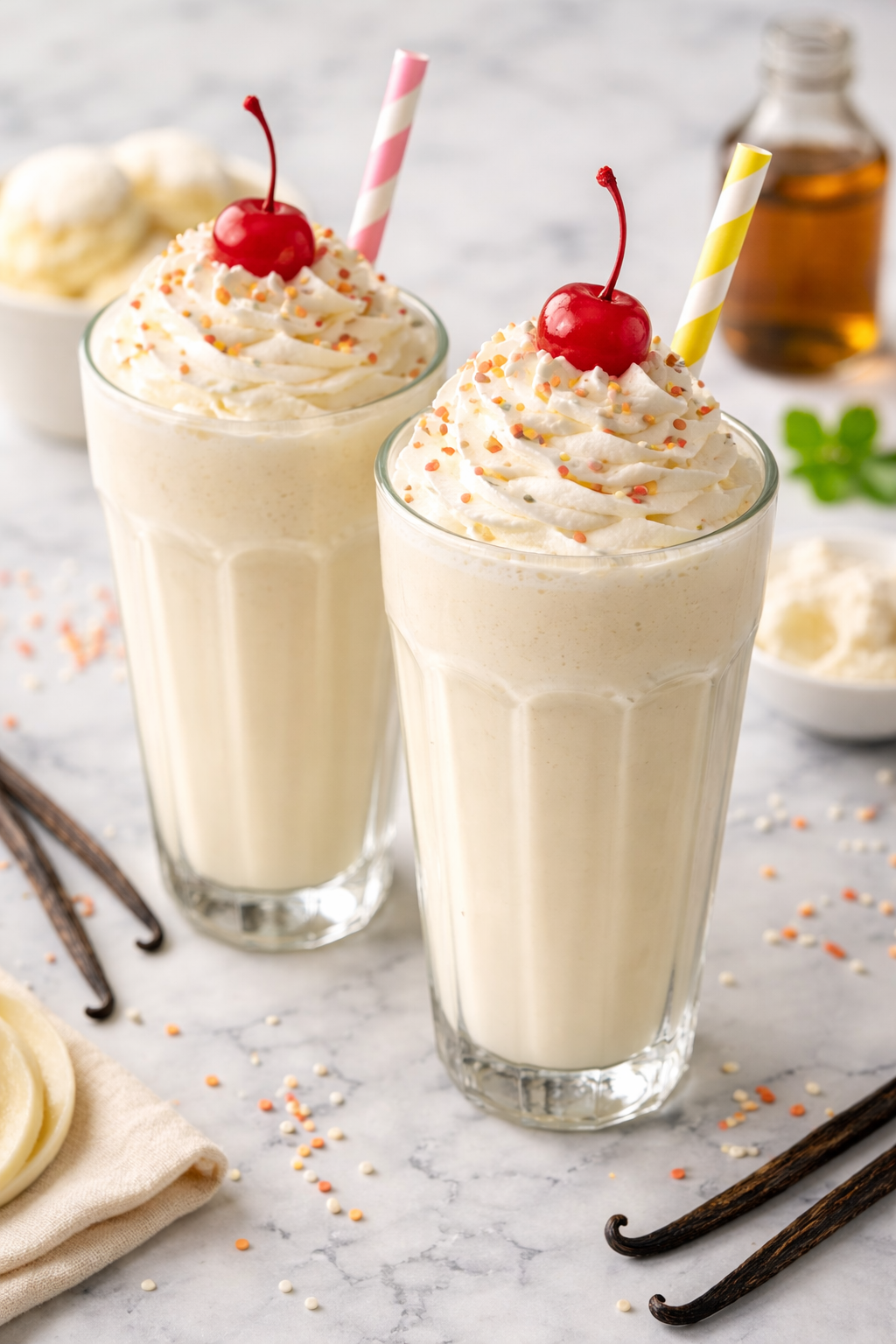 طريقة تحضير ميلك شيك الفانيليا