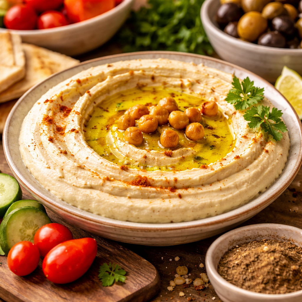 حمص بالطحينة