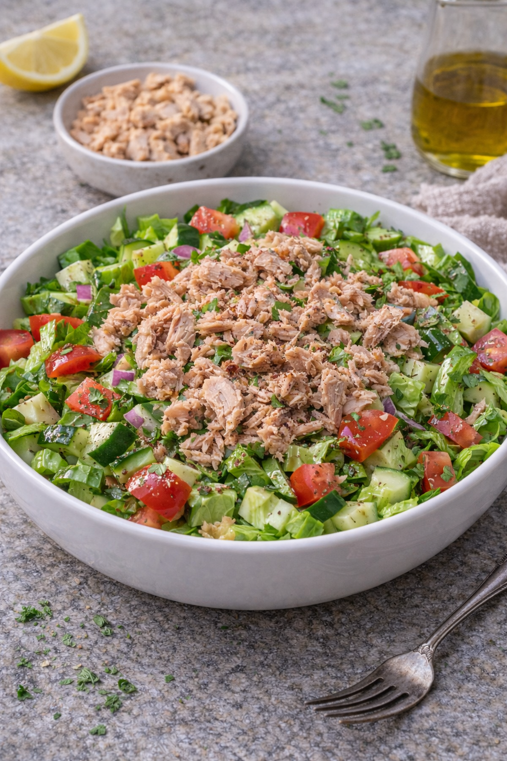 🥗 سلطة التونة الدايت بالخضار